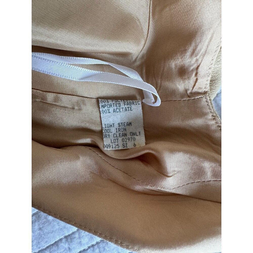 Watters & Watters Long Maxi Evening Wedding Sleeveless Gown Dress 6 Gold Pearls - Picture 8 of 15